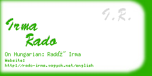 irma rado business card